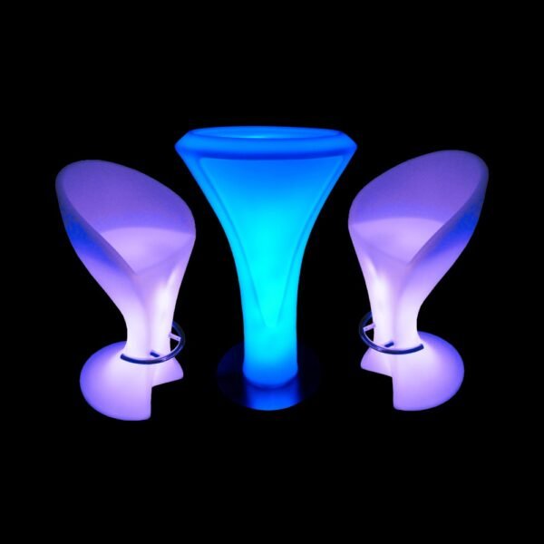 3 Piece LED Poseur Table & Bar Stool Set