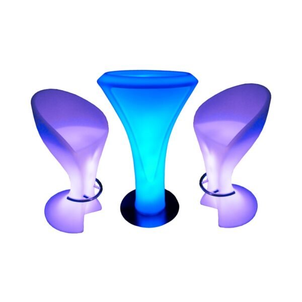 3 Piece LED Poseur Table & Bar Stool Set