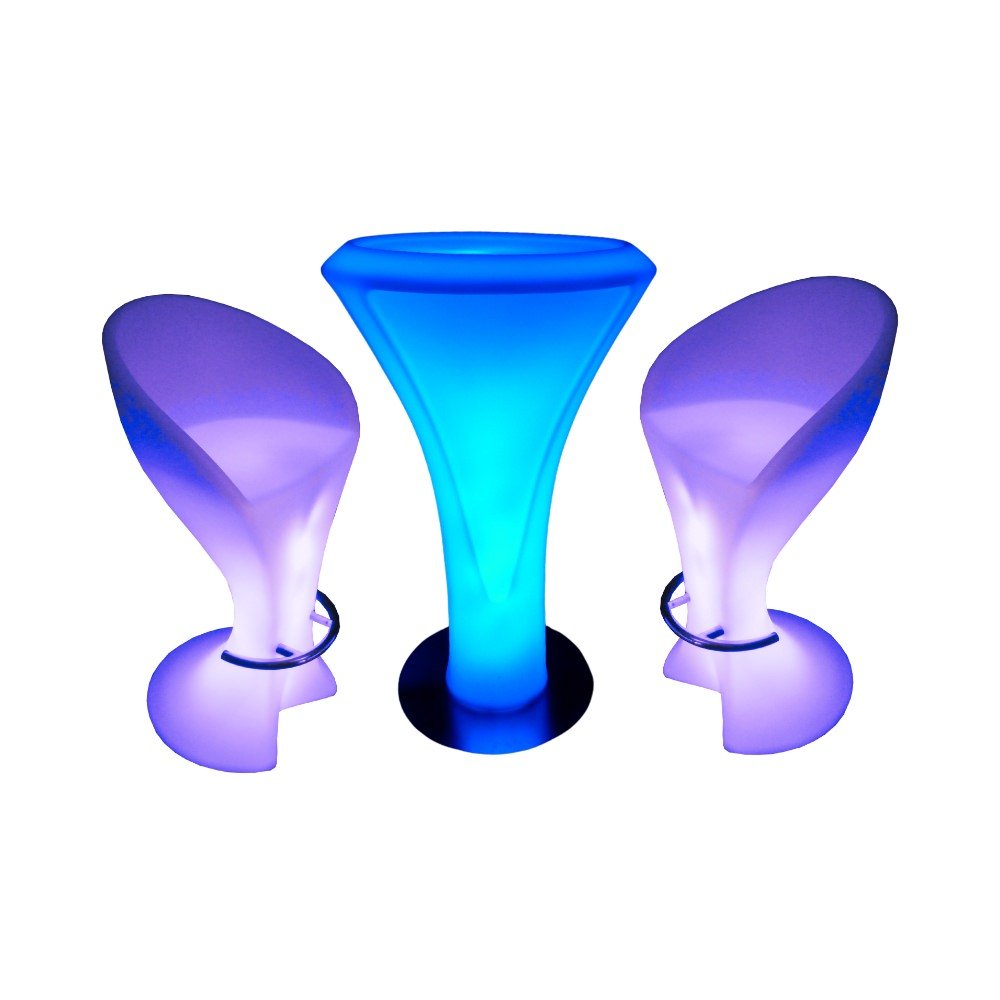 3 Piece LED Poseur Table & Bar Stool Set