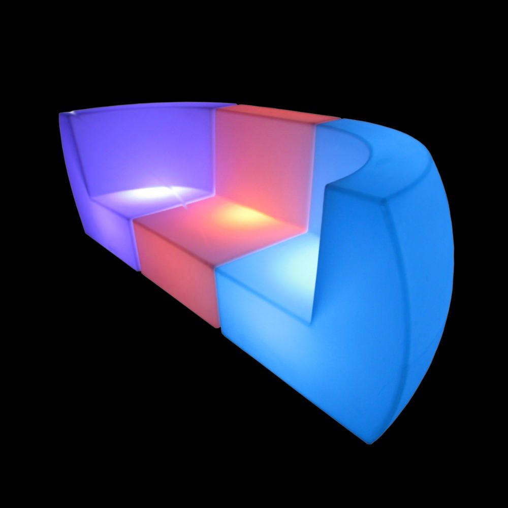 3 Piece Modular LED Lounge Sofa Set