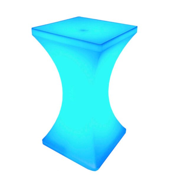 Illuminated rectangle shaped poseur table