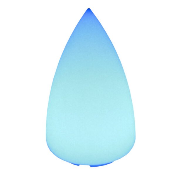 Blue illuminated teardrop shape