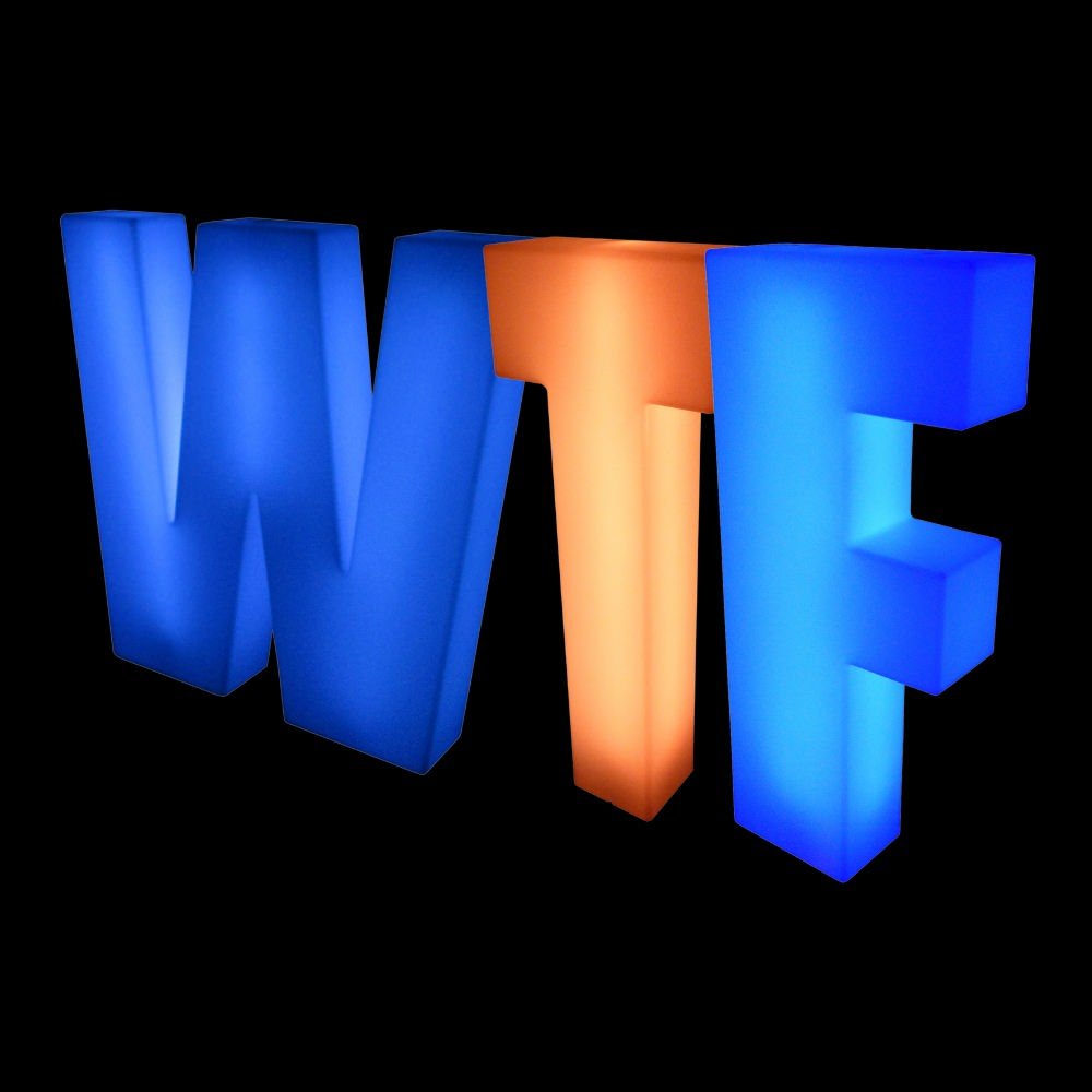 WTF 4ft LED Light Up Letters Set