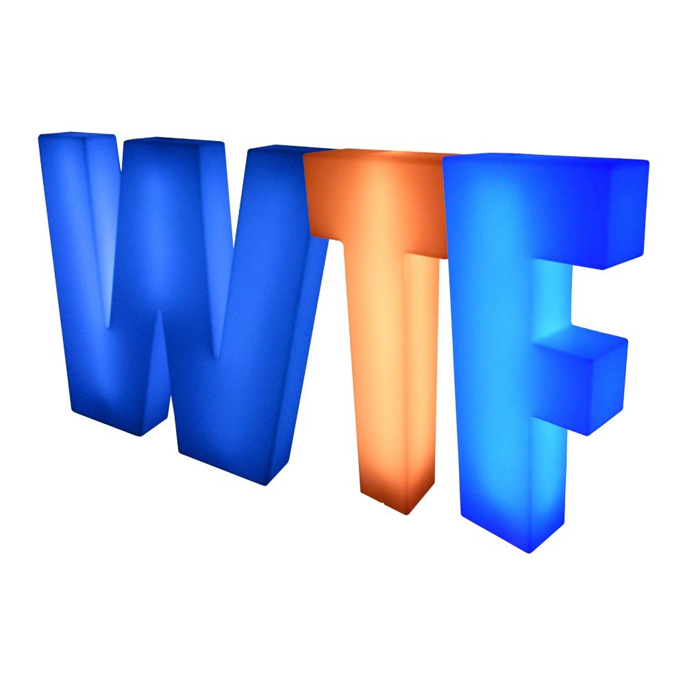 WTF 4ft LED Light Up Letters Set